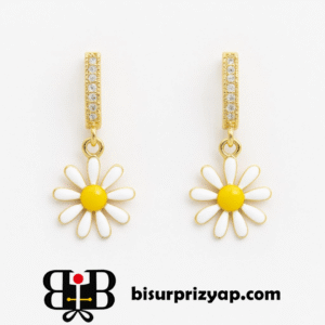 Altın Kaplama Papatya Küpe | Zarif ve Feminen Kadın Aksesuarı