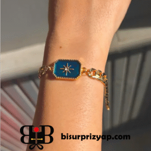 VIP Arpa Zincir Saks Mavi Kuzey Yıldızı Bileklik | Şık ve Modern Aksesuar